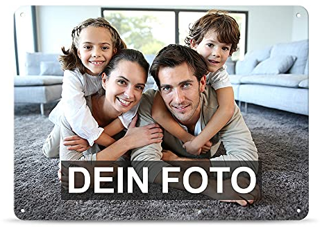 PR Print Royal Blech-Schild selbst gestalten - Metall-Poster mit Foto und Text Bedrucken - Schild A3, 30x40cm, Querformat I Personalisiertes Geschenk