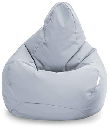 Loft 25 Sedia Gaming Bean Bag per Adulti | Seduta A Sacco per Esterni e Interni | Resistente all'Acqua Pouf | Puff Poltrona Sacco con Schienale (Bean Bag, Grigio)