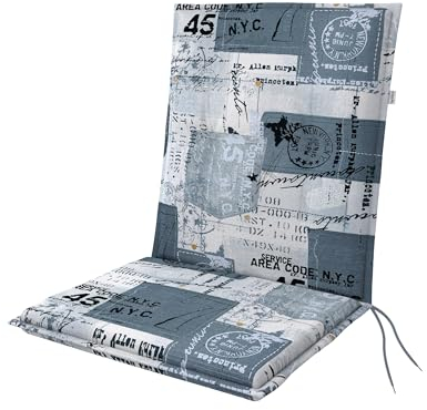 Doppler / Niederlehner Living/Gartenstuhlauflage/Niederlehner/Blau Weiß/ca. 100 x 48 x 6 cm