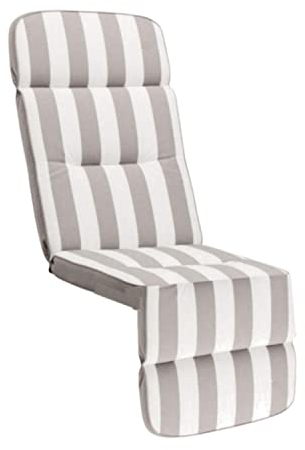 KETTtex EXKLUSIV Auflage Relaxliege Grau gestreift I Gartenliege Polster 175x50x9cm I KTH3 Liegenauflage weich & robust I atmungsaktive Liegestuhl-Auflage I UV-beständiges Liegekissen I Dessin 8744