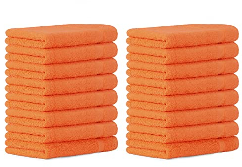 Luckytowel Waschlappen Set 50er Pack, Seiftücher 30x30 cm aus 100% Baumwolle - 600g/m² Oeko-Tex Frottee Seiftuch Set 50 Stück Orange