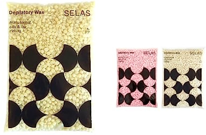 SELAS. Cire à épiler 800g. A choisir Rose Musquée, Ivoire ou Naturelle. Epilation sans bandes. (NATURELLE). Dépilatoire, cire chaude, granulés, professionnelle, basse temperature.