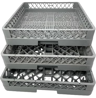 Morleos Spülkorb | Geschirrkorb Spülmaschine Besteckkorb Abtropfkorb Abtropfgestell | Teller (grobmaschig) | Besteck (feinmaschig) | Gläser (grobmaschig) 50x50x10 cm (3er-Set)