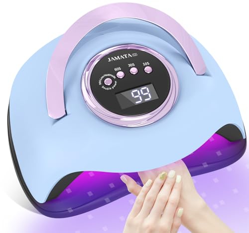 JAMATA Nageltrockner Lampe,180W Led Lampe Nägel mit 4 Timer,UV Nagellampe mit LCD-Display IR-Sensor Abnehmbarer Bodenplatte,UV Lampe für Gelnägel für Anfänger Selber Machen Heimsalon