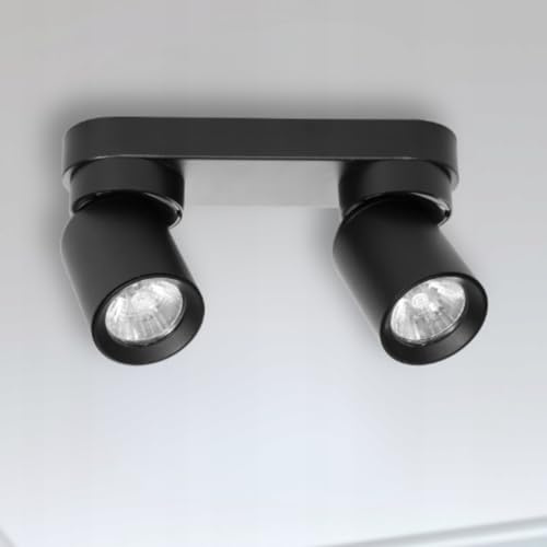 MIRATIC Taklampa Vägglampa med Utbytbar Ljuskälla GU10 max.12W (glödlampor ingår ej) (svart, 2 ljuskällor)