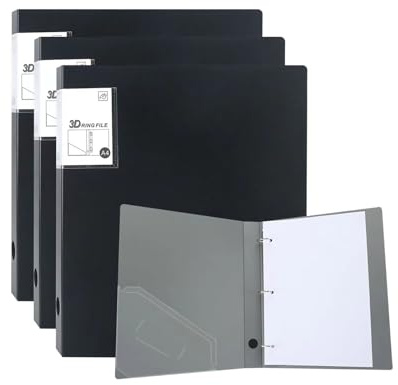 URbantin Ringbuch A4,4 Stück Ringordner mit Taschen,3 Ringe,35 mm Rückenbreite,Ringbuchordner A4,Schwarz