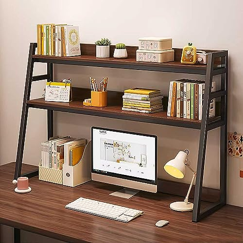 Libreria da tavolo, libreria da banco in metallo con ripiani e tappetino antiscivolo, organizzatore di stoccaggio da scrivania, scaffale da tavolo da cucina, scaffale da esposizione per forniture