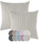sleepling 4er Set 40 x 40 cm, Kord Sofakissen mit Füllung und Bezug, Zierkissen aus robustem Polsterstoff, Dekokissen, Kopfkissen, Kissen für Couch, beige