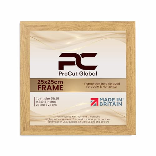 Procut Global Sleek Oak Picture Frame For Photos - 25x25cm
