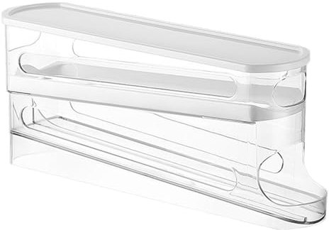 Kühlschrank Organizer Eier, Eierbehälter Für Kühlschrank, Eier Aufbewahrung Kühlschrank, Eier Aufbewahrungsbox, Platzsparender Rollender Eierspender Für Kühlschrankaufbewahrung, Klarem PTE-Material