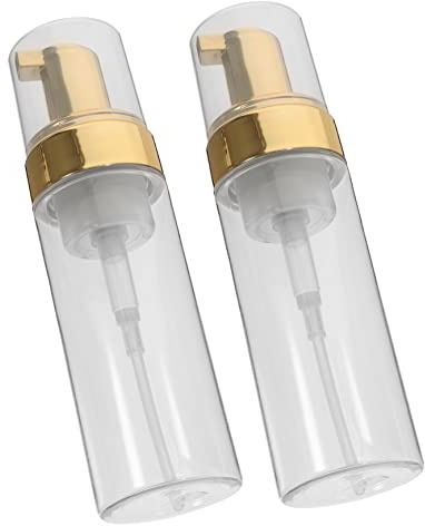 Didiseaon 2 Pezzi Bottiglie Erogatrici da Viaggio in Plastica PET 150Ml Bottiglia Vuota Portatile Chiusura Ermetica per Contenitore Cosmetici Trasparente Oro