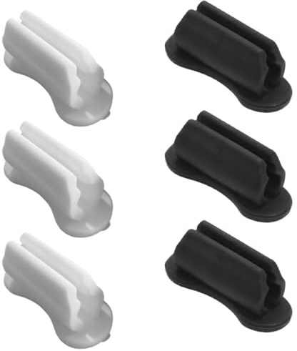 COYUN Lot de 6 clips auto-adhésifs pour porte-stylo en silicone autocollant, porte-stylo de bureau, porte-marqueurs, votre organisateur quotidien pour bureau et école (noir, blanc)