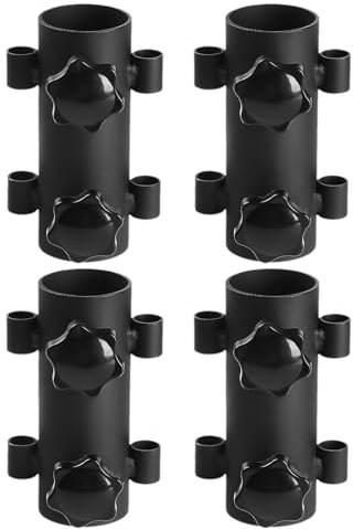 BCOATH Lot de 4 Supports Réglables en Acier pour Mâts de Tente et Parasols – Tube Métallique Large Diamètre – Fixation Stable Anti-Vent pour Camping Plage et Terrasse Extérieure
