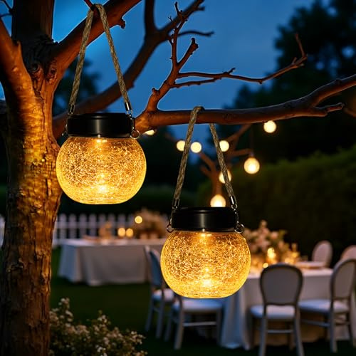 Auting Pack 2 Farolillos Solares Exterior Cristal Craquelado IP65 RGB