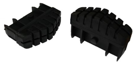 Hailo 9911-001 - Pack de 2 tacos antideslizantes con superficie total de apoyo para largueros de escalera de 85 x 25 mm