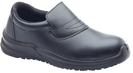 Blackrock Slip-On Steel Toe Safety Shoes, Chef & Kitchen, Non-Slip Black