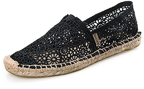 Alexis Leroy Origine Canvas Flat Espadrilles Femme Noir 6 UK / 39 EU