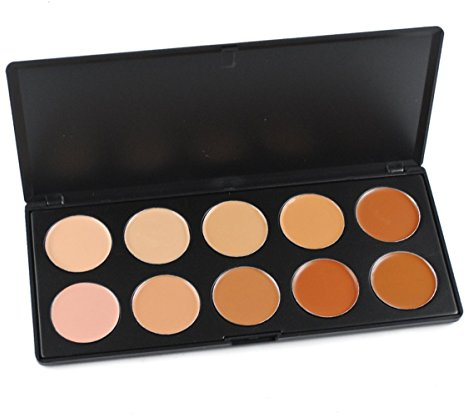 10 Colors Cream Contour Face Concealer Palette, FantasyDay Long Lasting Full Hydrating Coverage Conceals Corrects Foundation Camouflage Makeup Gift Set for Correcting Dark Circles Acne Blemish