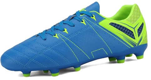 DREAM PAIRS Men's Outdoor Athletes Cleats Football Boots Soccer Shoes Sneakers and Teen Training,Size 9,Royal/Lemon/Green,160471-M