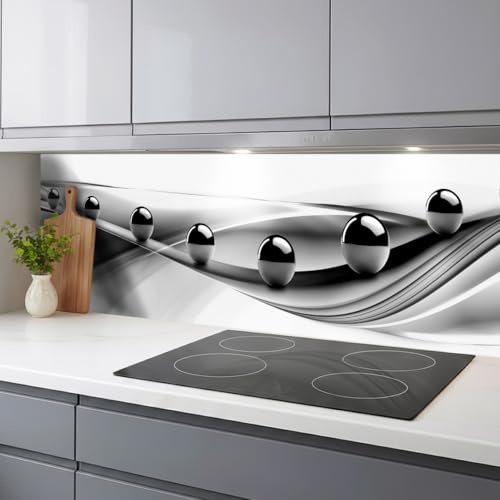 Rodnik Küchenrückwand – monolithische ABS-Platte mit Direktdruck, formstabil und langlebig. Große Motivauswahl (Schwarze Kugeln)