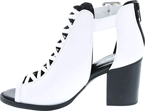 Soda Womens Fahsoin Aran Open Toe Heel Sandal (White (PU), numeric_8)