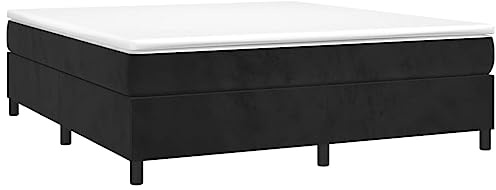 vidaXL Boxspring-sängram svart 180x200 cm sammet
