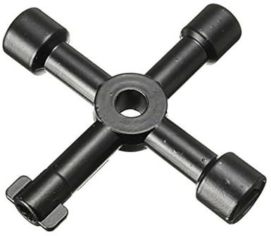 SEIDER Chiave a Triangolo a Croce Universale a 4 Vie Multifunzione Chiave a Triangolo for armadietto for valvola Armadio Ascensore Elettrico del Treno(Black)