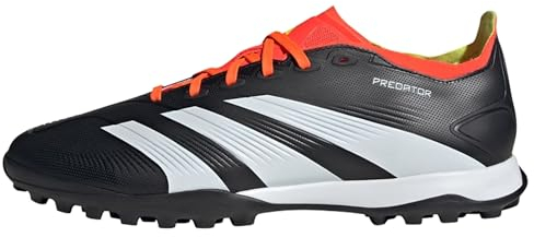 adidas Unisex Predator 24 League Low Turf Boots Fußballschuhe, Core Black/Cloud White/Solar Red, 43 EU