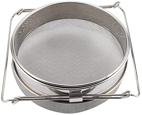 Edelstahl-Honigfilter. Edelstahl-Honigsieb, Doppelsieb mit Verstellbaren Armen