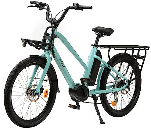 Nilox C2, Ebike Cargo Mid, Capacidad Cargo de 15 kg Delante y 50 kg Detrás, Autonomía 60 km, Motor BAFANG M400 250W, Batería 13Ah 468Wh, Frenos Hidráulicos, Caja de Cambios SHIMANO de 7 Velocidades