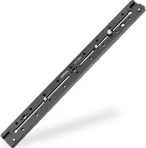 LEFTFOTO 400 mm verlängerte Schnellspanner-Doppelschwalbenschwanz-Schiene, Universal-QR-Platte, ARRI-Positionierungsloch, 1/4-Zoll- und 3/8-Zoll-Gewinde, Kaltschuh