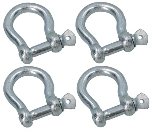 AB Tools 10mm Galvanised Bow Shackle 4 Pack Link Chandlery Boat Yacht