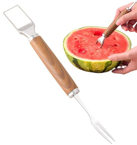 Affettatore di Anguria con Forchetta - Utensile per Tagliare l'Anguria a Spicchi - Accessorio Cucina Acciaio Inox per Ttutta la Famiglia