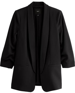 NEXT Femme Blazer décontracté à Manches froncées Noir 48