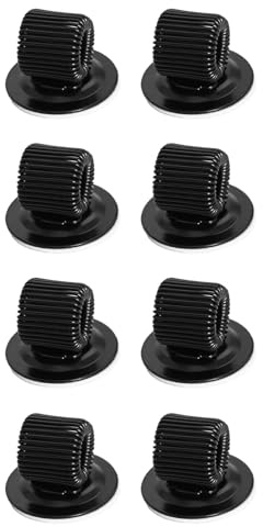 Rieoany 8 Pezzi Portapenne Clip Metallo, Portapenne Autoadesivo con Fibbia Regolabile a Molla, Porta Penne per Ufficio, Portablocco, Frigoriferi, Lavagne Bianche, Bacheche (Nero)