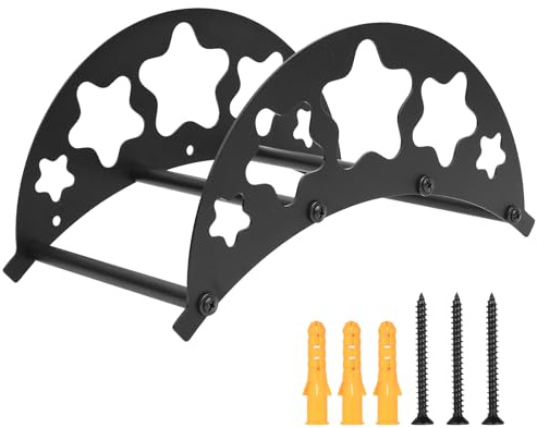 BOJIUKEJI 1 Pieza Soporte Manguera Jardin Lluvia, Soporte de Pared para Manguera de Jardín, Organizador Ganchos Metálicos para Garaje Tuberías Cables de Extensión y Mangueras Colgador