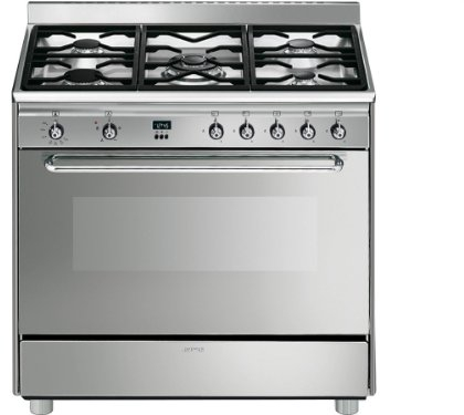 Smeg SCD90GVX four et cuisinière Acier inoxydable Gaz A - Fours et cuisinières (Cuisinière, Acier inoxydable, Rotatif, Devant, Électronique, Gaz)