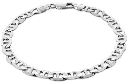 Herrarmband I Massivt 925 Silver Med Karbinlås 23 Cm Lång