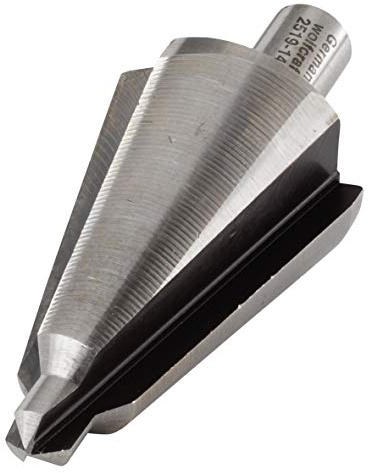 wolfcraft Blechschälbohrer HSS, Rundschaft 10 mm Ø 8-31mm I 2519000 I Für stufenloses Aufbohren und Entgraten von Metall und Kunststoff