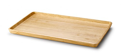 Continenta tablett av gummiträ, 53 x 32 x 3 cm