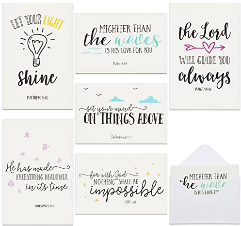 Best Paper Greetings Christian Encouragement Cards - Blank Christian Stationery for Personal Messages - Scripture Stationery with Bible Verses - Encouragement Cards with Envelopes - 48-Pack, 4 x 6