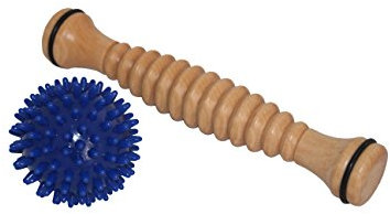 Rullo massaggiante per piedi con riflessione del piede in legno levigato con palla riccio