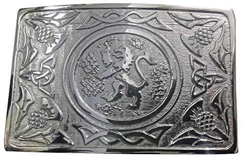 Men's Traditional Rampant Lion Kilt Belt Buckle (Chrome)