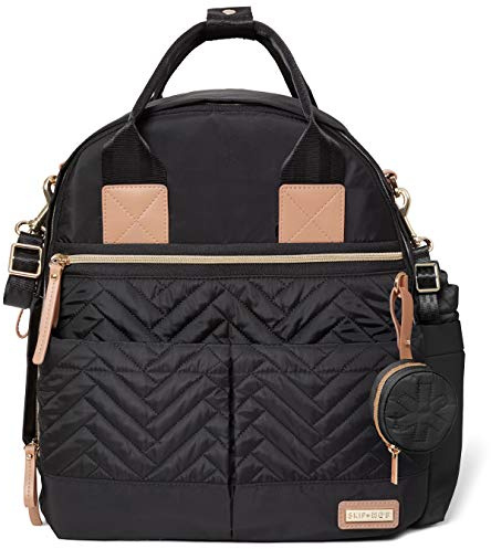 Skip Hop Diaper Bag Backpack: Suite 6-in-1 Diaper Backpack Set, Multi-Function Baby Travel Bag with Changing Pad, Stroller Straps, Bottle Bag and Pacifier Pocket, Black