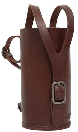 Gusti Support de Bouteille pour Guidon de vélo - Connie Support pour Bouteille Guidon Support pour Boisson Cadre de vélo Vintage Cuir Marron foncé