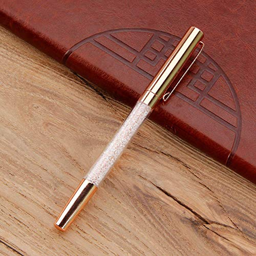 Qualitäts-Kugelschreiber mit Swarovski-Kristallen, Bling Bling Kristall Diamant Slim Stift Metall Kristalle Kugelschreiber, Schwarz Tinte