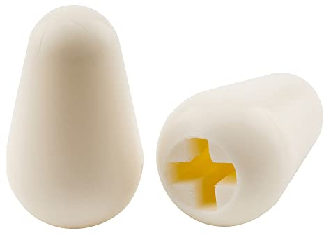 Musiclily Pro Zoll 5 Weg Schalter Knopf für USA Fender Strat/Tele/CRL Schalter E-Gitarre, Aged White (2er Set)