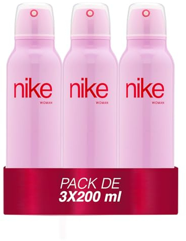 NIKE - Loving Floral Pack de 3 x 200 ml, Desodorante Mujer Spray, Desodorante Antimanchas para Todo Tipo de Piel, 0% Sales de Aluminio, de Larga Duración, Fragancia Floral Gourmand