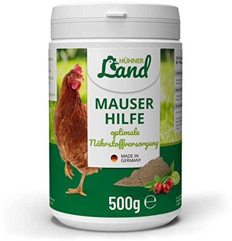 HÜHNER Land Mauserhilfe für Geflügel 500g I Futterergänzung für Hühner, Vitamin B, Gefieder und Stoffwechsel, natürliches Hühnerfutter