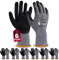 6 Paar Arbeitshandschuhe mit grip herren, mit Rutschfeste Nitril-Beschichtung Mechaniker Handschuhe, Montagehandschuhe mit optimaler Griffigkeit & feinem Tastgefühl, gartenhandschuhe damen, Größe 8/M